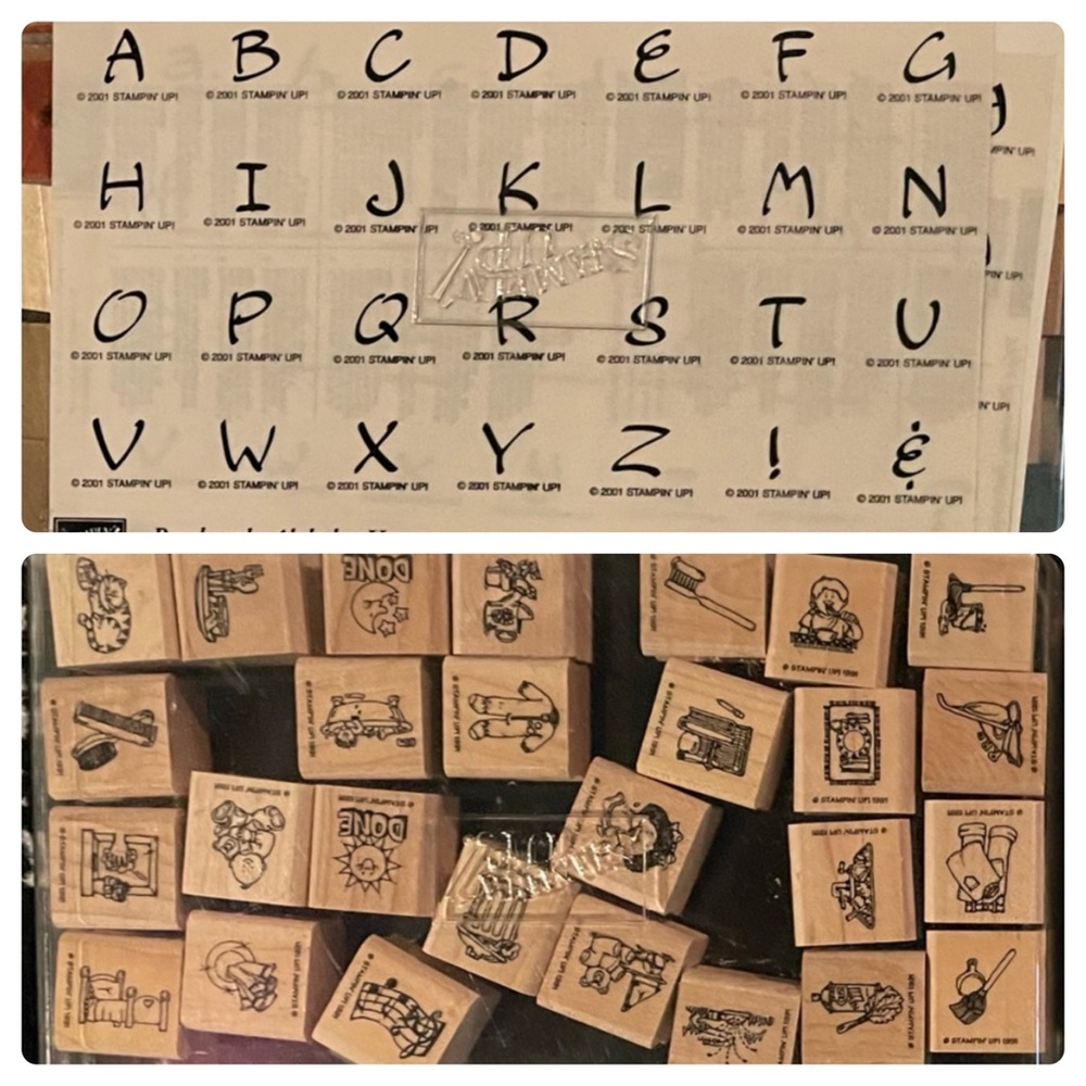 StampIn’ Up! 2 (like new) sets-Alphabet and chore chart wooden stamp sets